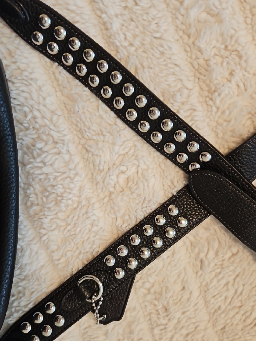 Coach Black Pebbled Leather Camera Bag with Studded Strap - Picture 3 of 5